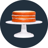 a customised three-layered orange cake