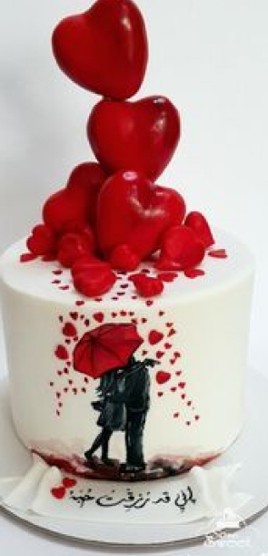 A selection of beautifully decorated cakes perfect for celebrating romantic love
